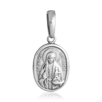обзорное фото Серебряная иконка Святая мученица княгиня Елизавета 037000  Серебряные подвески иконки
