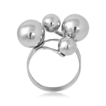 обзорное фото Серебряное кольцо с шариками в стиле Диор 024060  Серебряные кольца без вставок