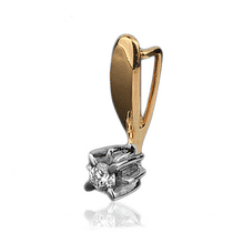 обзорное фото Кулон с бриллиантом 023160  Золотые кулоны с бриллиантами