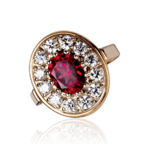 обзорное фото Женское золотое кольцо с розовым топазом Маргарет 033560  Золотые кольца