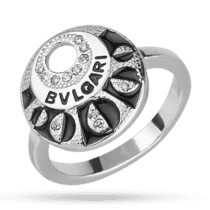 обзорное фото Серебряное кольцо с эмалью и фианитами 027944  Серебряные кольца со вставками