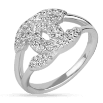 обзорное фото Серебряное кольцо с фианитами 027996  Серебряные кольца со вставками