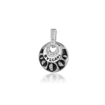 обзорное фото Серебряная подвеска с фианитами и эмалью 027946  Серебряные подвески со вставками