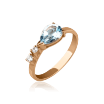 обзорное фото Золотое кольцо с топазом 386003  Золотые кольца с топазом