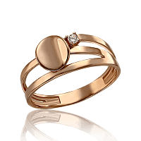 Золотое кольцо с фианитом Амелия 033286