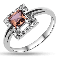 Серебряное кольцо "Жарменна" с кварцем 030280