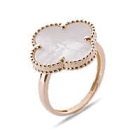 Золотое кольцо Клевер с перламутром 038665 