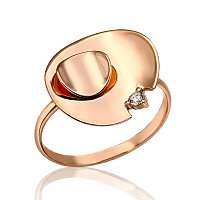 Оригинальное золотое кольцо с фианитом Орели 033294